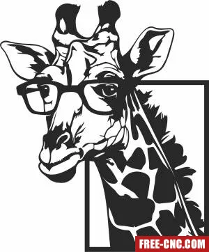 Giraffe with glasses wall art - Download free dxf for cnc plasma cutting