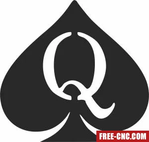 Queen of spades clipart - Download free dxf for cnc plasma cutting