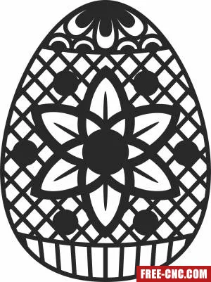 Easter egg flower decorative - Free dxf download