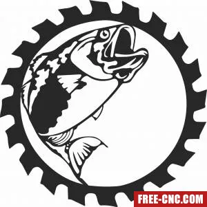 Fish clipart wall decor - Download free dxf for cnc plasma cutting