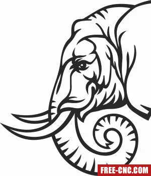 Elephant clipart - Download free dxf for cnc plasma cutting