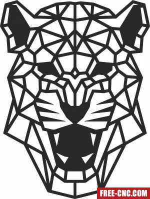 Tiger polygonal wall art - Free dxf download