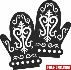 Christmas ornaments gloves decor - Free dxf files ready to cut