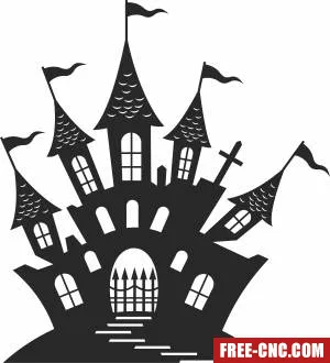 Haunted house halloween - Download free dxf for cnc plasma cutting