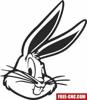 Cartoon bugs bunny clipart - Free dxf for laser cutting and plasma