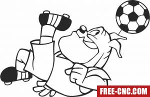 Cartoon dog football soccer - Free dxf download