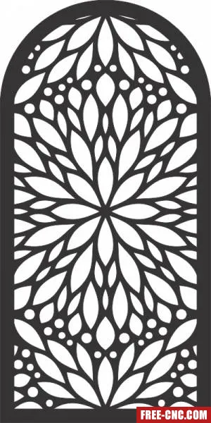 Floral pattern wall decorative screen - free dxf download