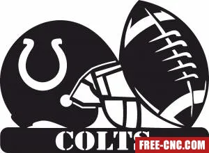 Indianapolis colts nfl helmet logo - free dxf download