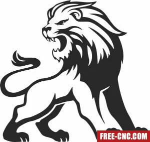 Lion clipart - Free dxf for laser cutting and plasma