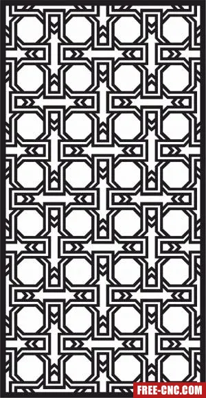 Decorative wall hanging screen door geometric panel pattern - Free dxf for laser cutting and plasma