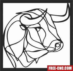 Bull polygon art wall geometric - Download free dxf for cnc plasma cutting