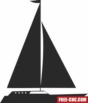 Ship boat clipart - Free dxf for laser cutting and plasma