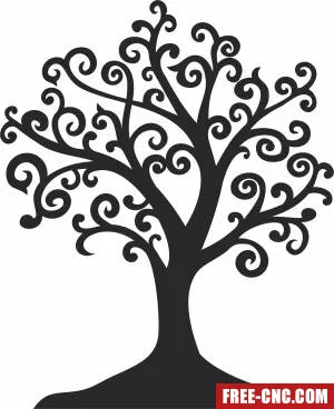 Tree clipart wall decor - Download free dxf for cnc plasma cutting