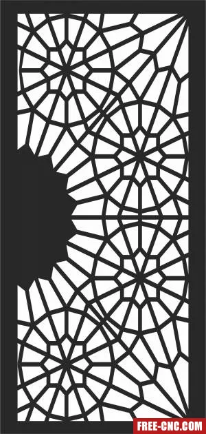 Wall screen door wall decorative door pattern - Free dxf files ready to cut