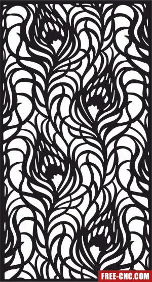 Decorative wall screen door floral panel pattern - Free dxf files ready to cut