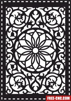 Decorative panel floral screen pattern wall partition - Download free dxf for cnc plasma cutting Decorative panel floral screen pattern wall partition - Download free dxf for cnc plasma cutting