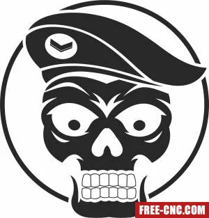 Skull soldier art - Download free dxf for cnc plasma cutting