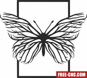 Butterfly tree branches - Free dxf for laser cutting and plasma