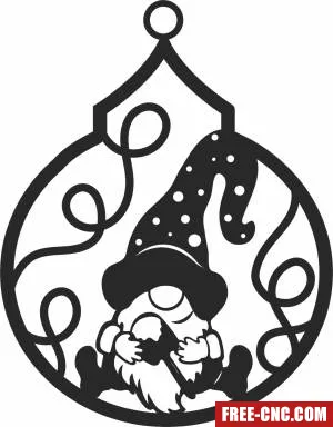 Gnome christmas gift ornament - Free dxf files ready to cut