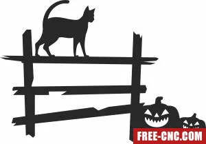 Spooky cat pumpkin fence - Free dxf for laser cutting and plasma