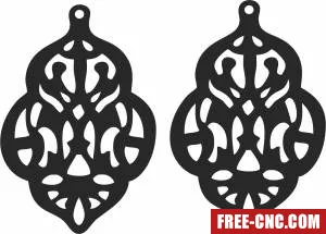 Earrings pendants art - Free dxf for laser cutting and plasma